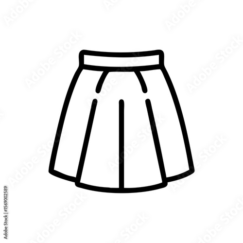 Skirt icon in minimalist design featuring clean lines and simplicity  