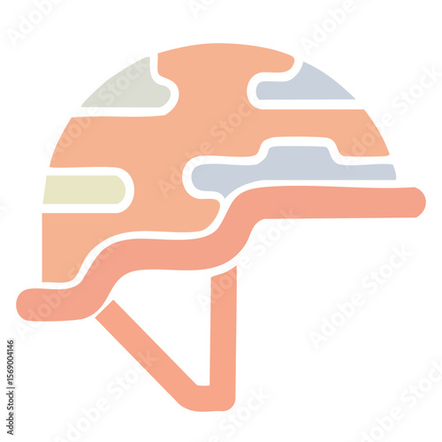 Combat Helmet Design - Flat Gradient Icon