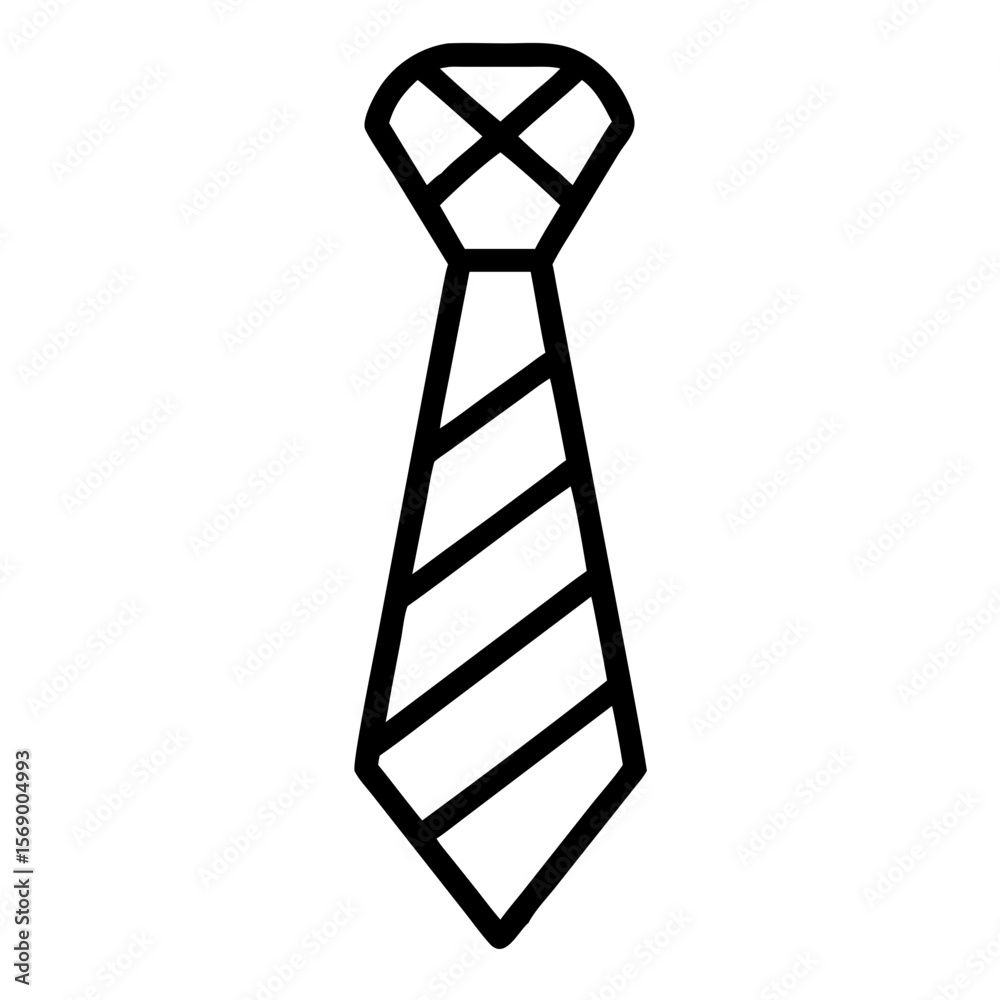 Black and white striped tie illustration design concept of icon Black and white striped tie illustration design concept of icon
