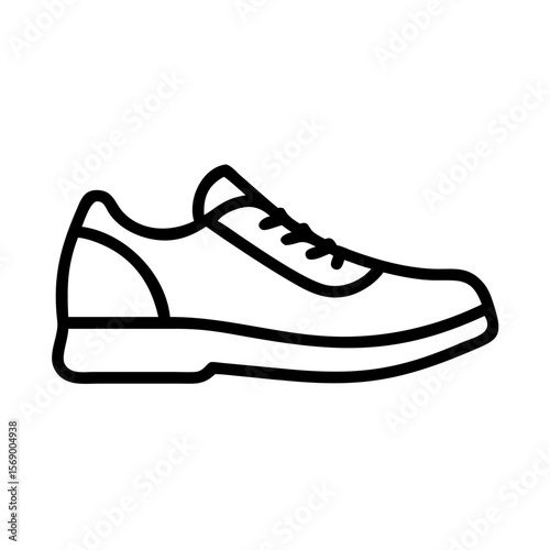 Line drawing of sneaker shoe icon in minimalistic style  