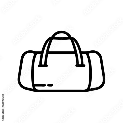 Duffel bag icon in simple line style on a white background  
