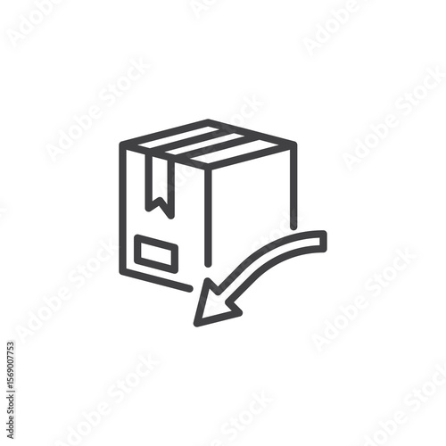 Inbox mail box line icon