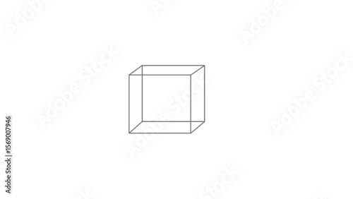 Geometric Cube: A minimalist perspective on a geometric cube, with clean lines and precise angles, this image showcases the purity of form and structure.