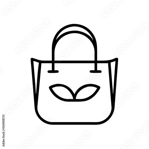 Tote bag with leaf design in minimalist style representing eco-friendliness  
