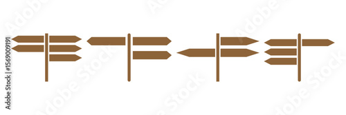 Print Blank traffic board icon set.