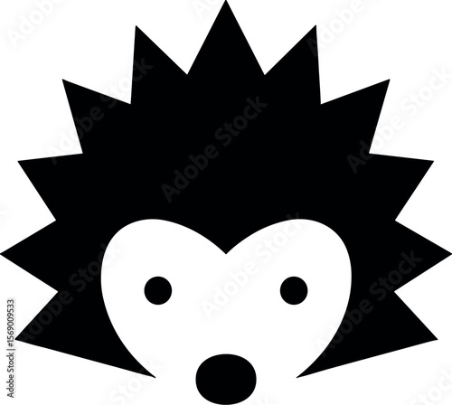 Hedgehog vector black silhouette print design