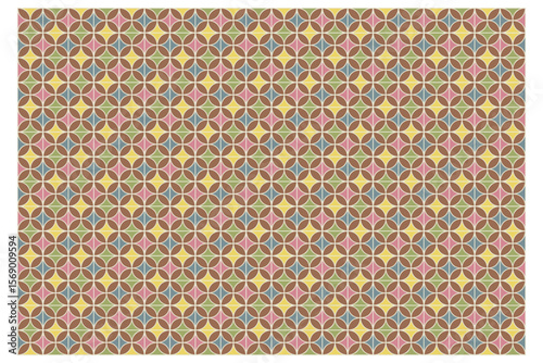 Designed for decorative surfaces, the colorful tile vector pattern enhances walls or floors with a vibrant mix of geometric hues and artistic flair.

