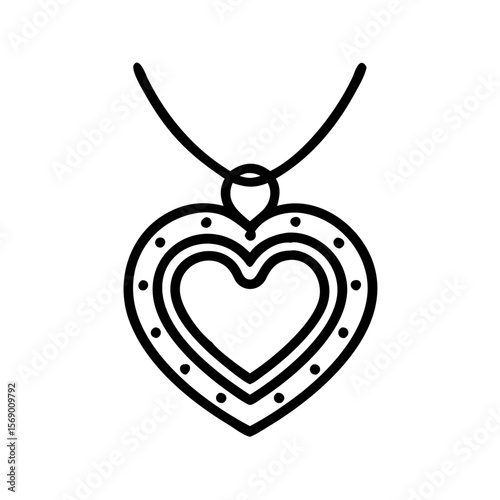 Heart-shaped locket pendant design on necklace with hanging chain  