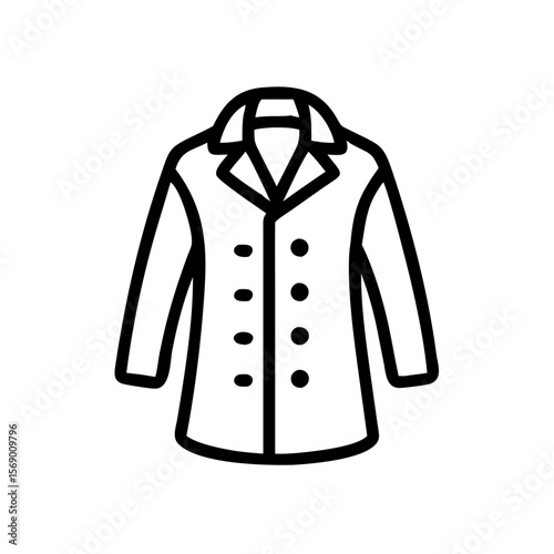 Peacoat illustration in minimalist style with simple lines  