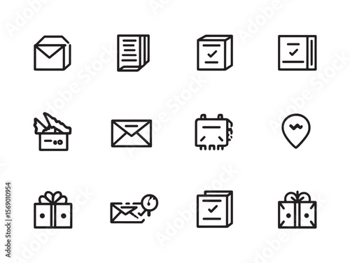 Order confirmation process line art vector for websites