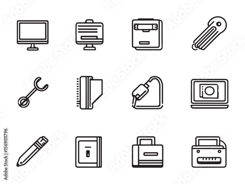 Outline style compare products line art vector graphic