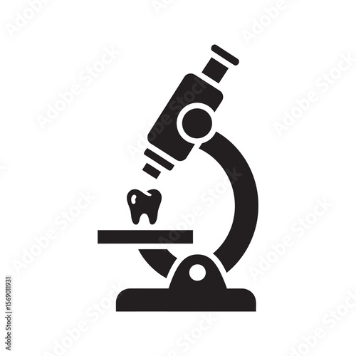 Laboratory microscope icon for scientific research medical analysis and detailed biological examination in science education or healthcare diagnostics vector solid glyph