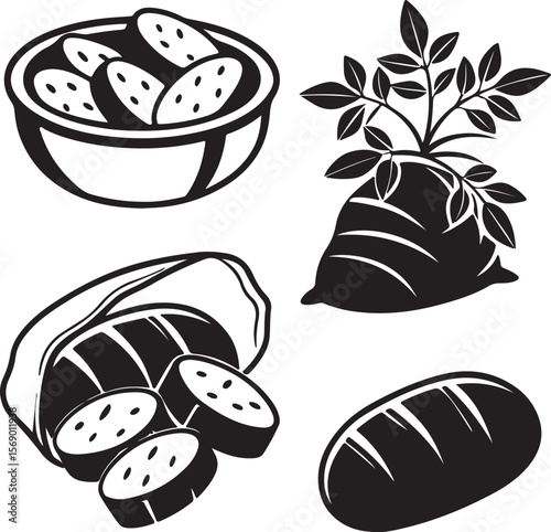 Potato Silhouette Vector Icon Design – Vegetable Outline Graphic for Food and Farming Themes