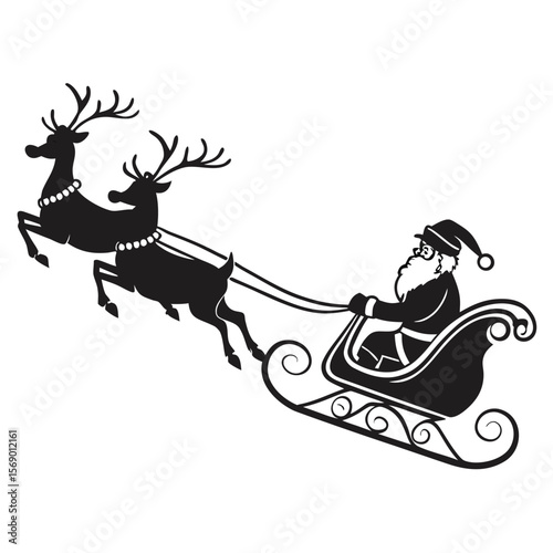 santa claus with sleigh