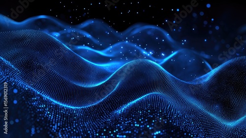 Abstract digital wave pattern in vibrant blue.