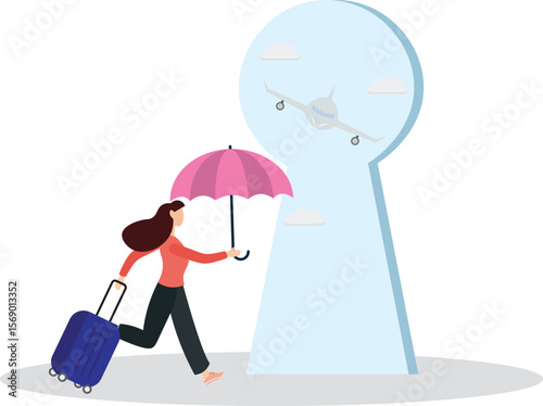 Air travel and tourism hope to return after COVID-19 Coronavirus outbreak concept. character life .