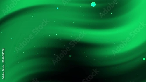 Dark green abstract waves with ethereal particles suitable for backgrounds, websites, posters, and digital designs, adding vibrancy to projects.