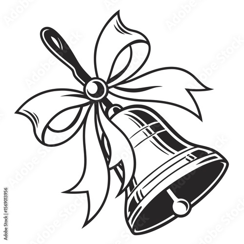 christmas bells with bow
