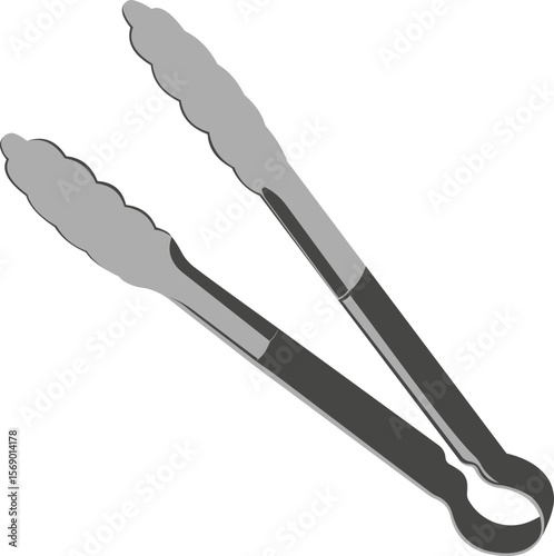 Vector icon of kitchen tongs for food.
