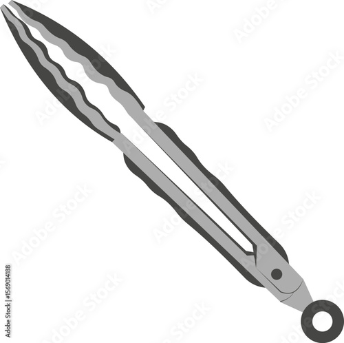 Vector icon of kitchen tongs for grilling.
