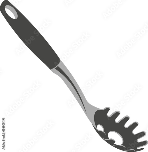 Vector icon of a spaghetti spoon.