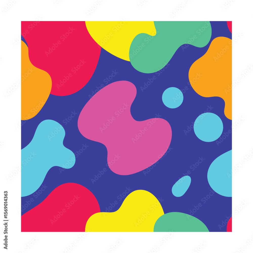 Acid Color Blobs and Abstract Scribbles Pattern Acid Color Blobs and Abstract Scribbles Pattern