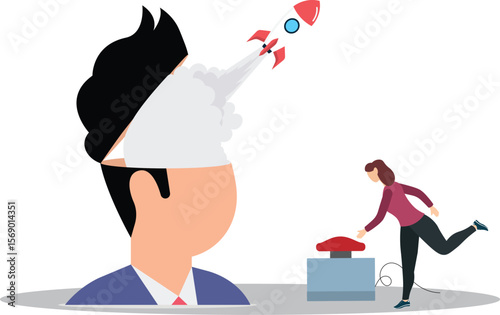 Businesswoman concept, social media design, web design,
