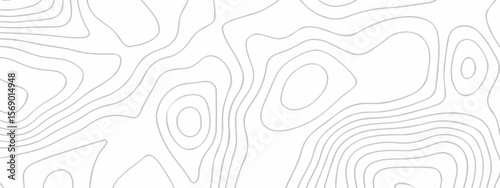 Topographic map background geographic line map with seamless ornament design. The black on white contours vector topography stylized height of the lines map.