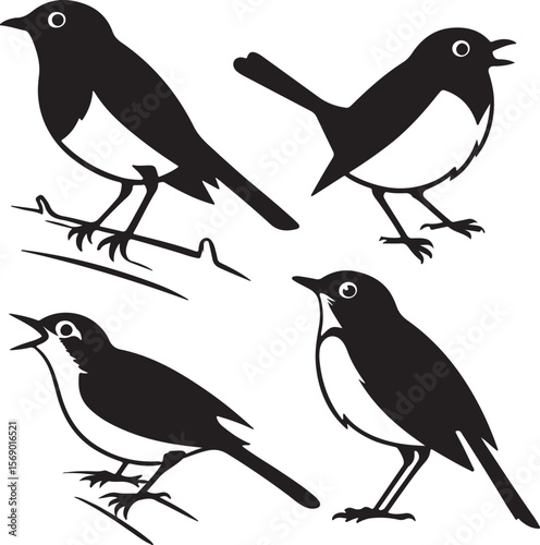 Bird Silhouette Vector Icon Design – Flying Animal Outline Graphic for Nature and Wildlife Themes