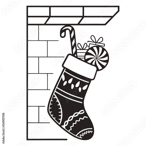 christmas sock isolated on white