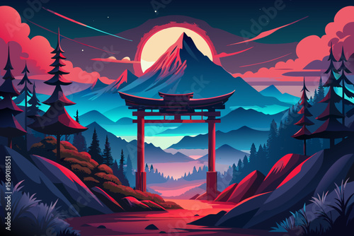 japanese temple at night