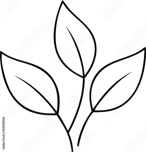 Unique Quality Leaf vector illustration, Leaf silhouette vector art, Leaf isolated line art vector icon design, nature and botanical elements, decorative eco friendly brand for leaf, Leaf icon or logo