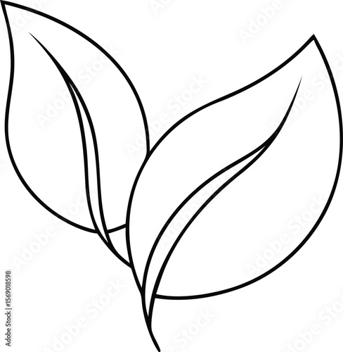 Unique Quality Leaf vector illustration, Leaf silhouette vector art, Leaf isolated line art vector icon design, nature and botanical elements, decorative eco friendly brand for leaf, Leaf icon or logo