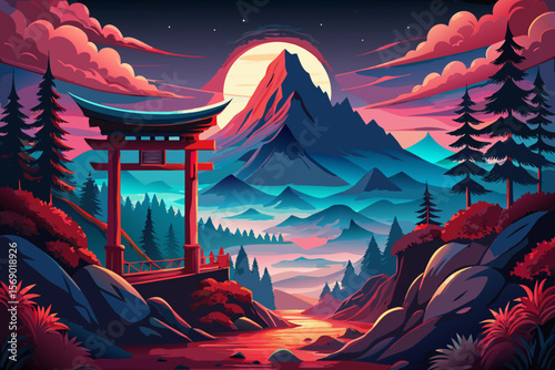 chinese temple at night