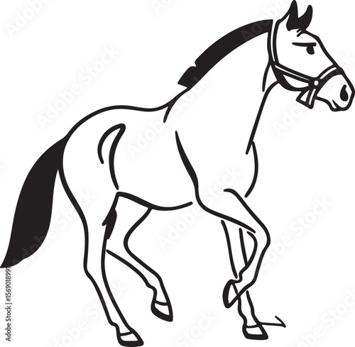Horse Silhouette Vector Icon Design – Animal Outline Graphic for Farm, Wild, and Equestrian Themes