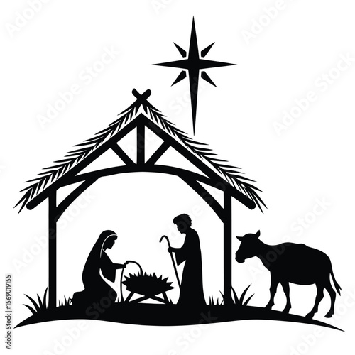 nativity scene vector illustration