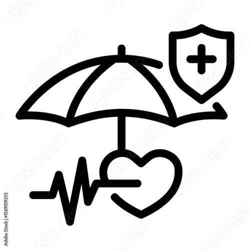 healthcare insurance Line Icon