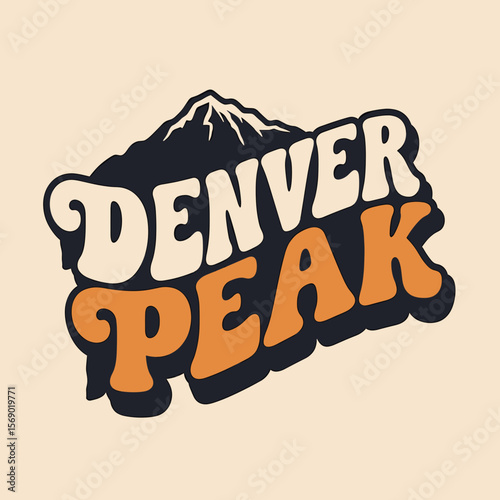 Retro logo design with mountain and text for Denver Peak  