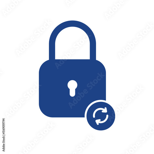 reset password set filled and line icon, padlock vector illustration