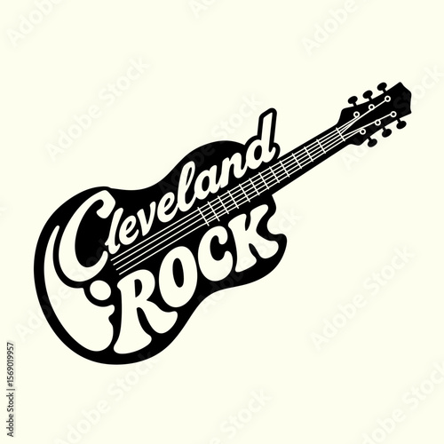 Cleveland Rock music guitar graphic design illustration  