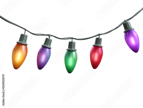 Glowing christmas lights on dark background, festive holiday decoration for a magical celebration