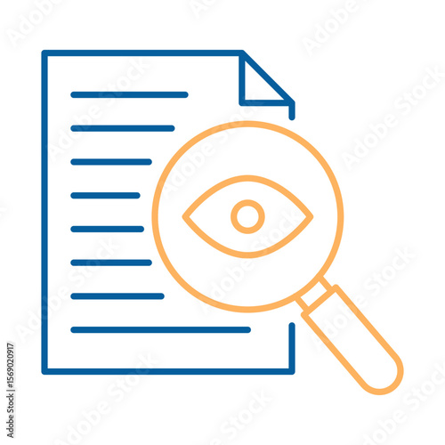 Vector icon of  Transparency – Magnifying Glass Representing Openness in AI Algorithms and Processes.Vector illustration. .