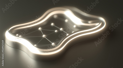 Abstract Network Sphere with Glowing Edges