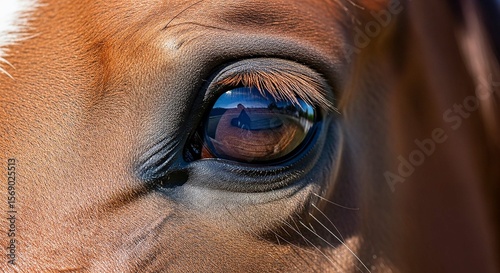 Close-Up Horse Eye Reflection