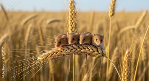 Field Mouse on Wheat