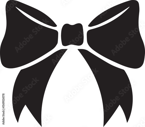 Print Black Silhouette Ribbon Bow Icon