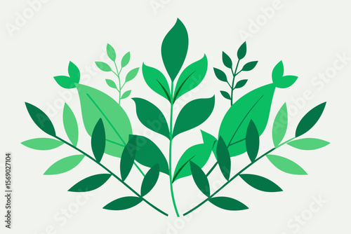 Elegant Green Plants Arranged For Wedding Invitation
