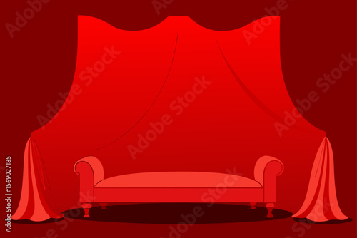 Romantic Red Silk Digital Backdrop Boudoir And Studio