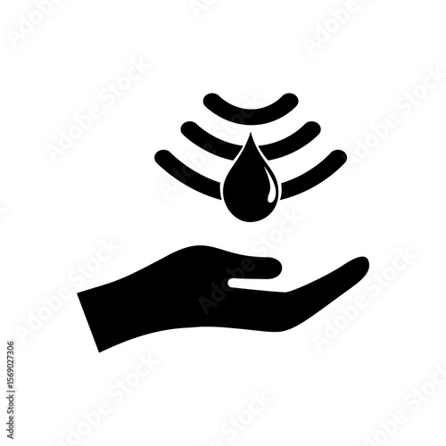 Washing hand with soap icon, Soap automatic dispenser with the sensor. Vector illustration design.