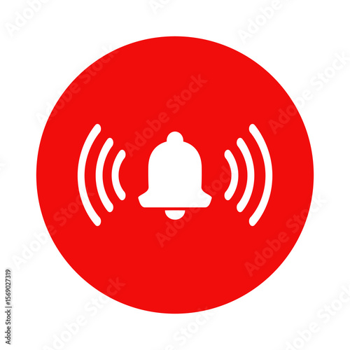 Emergency alert bell icon, Bell button icon, Warning notification sign symbol, Vector illustration design.